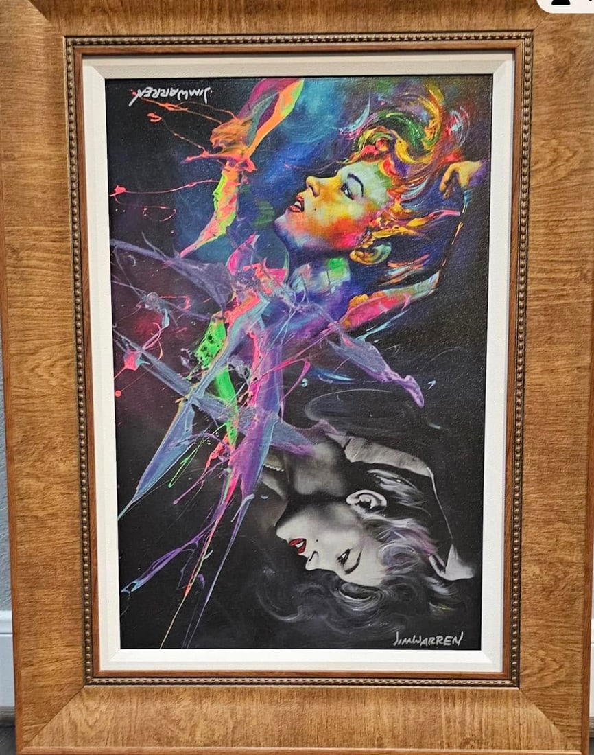 Jim Warren Marilyn in the Mirror: Jim Warren "Marilyn in the Mirror"2021 Embellished giclee on canvas LE