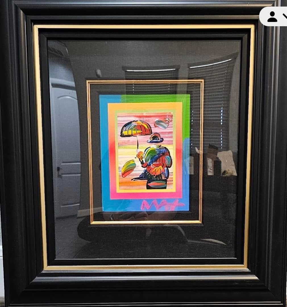 Peter Max Umbrella Man on Blends Iconic suite: Peter max "Umbrella Man on Blends" Iconic Suite Mixed media with acrylic painting and color lithography on paper UNIQUE 2005