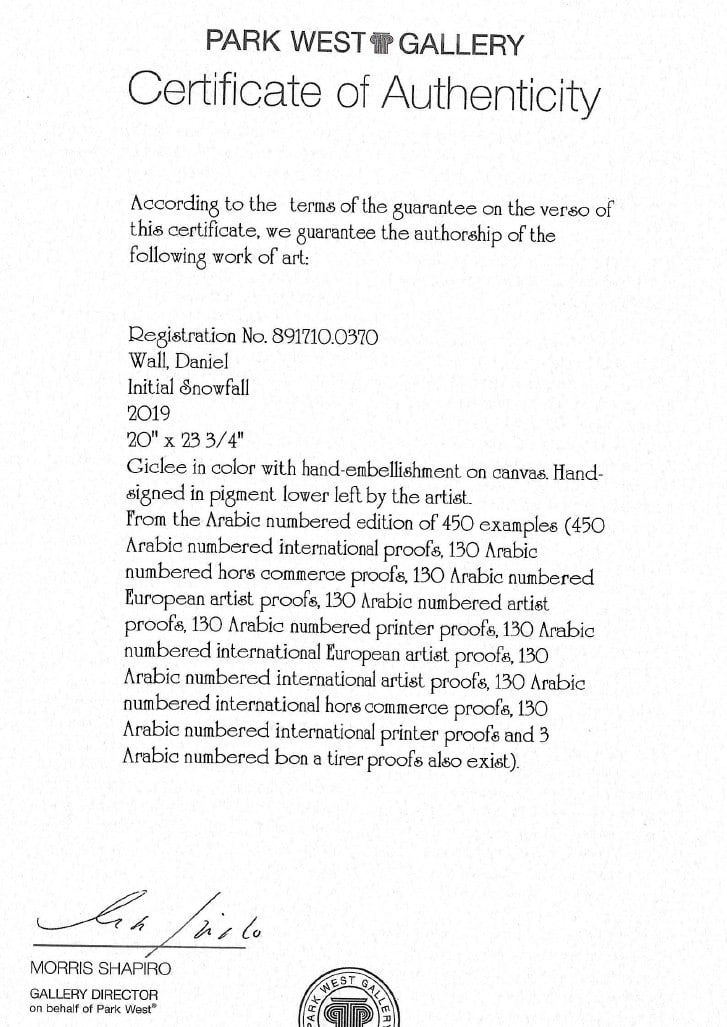 Daniel Wall Initial Snowfall - 2