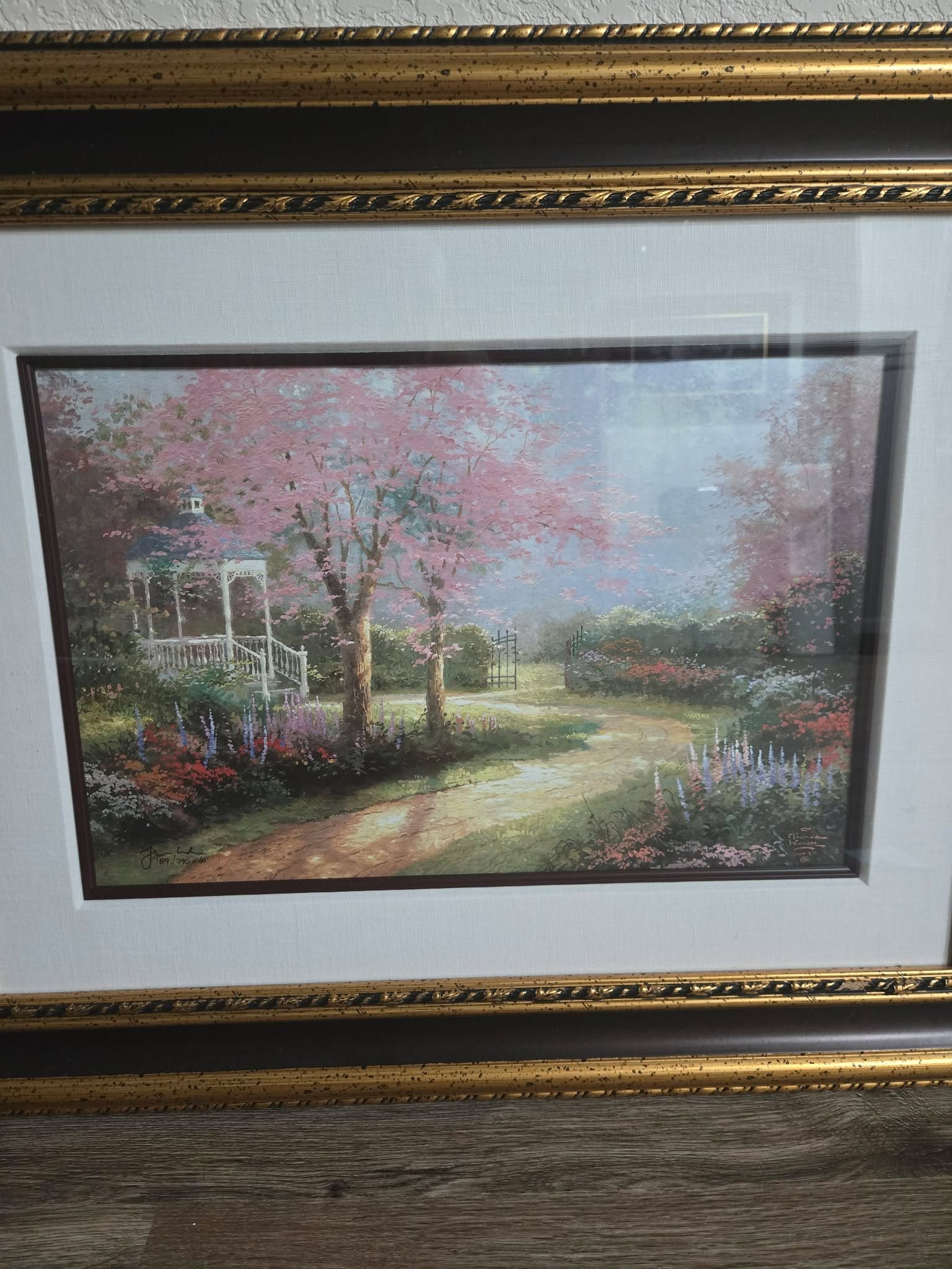 Thomas Kinkade Morning Dogwood: Thomas Kinkade "Morning Dogwood" 1995 12" x 18" image size Offset lithograph in color on premium paper. Signed with the artist's dna matrix signature authentication system and numbered. Gallery