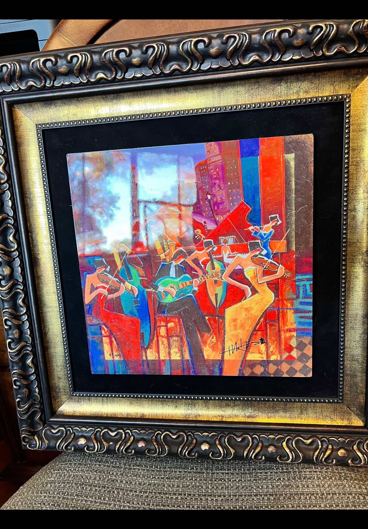 Charles Lee "Three Virtuosos": Charles Lee "Three Virtuosos" 2017 15" x 7 1/2" image size Caldograph (digital multiple through dye-sublimation on wood). Hand-signed in pigment lower right by the artist, LE. Gallery framed, COA,