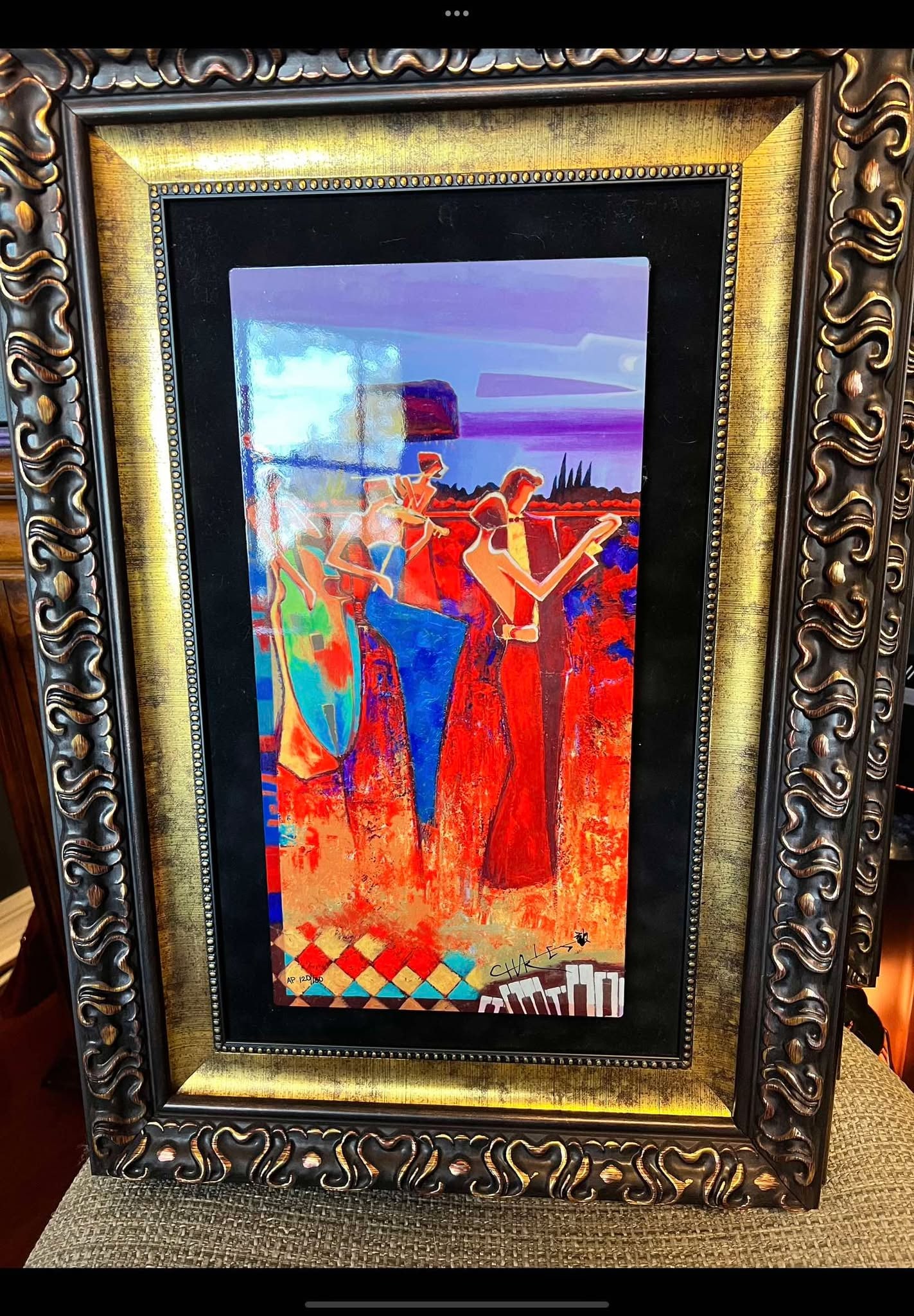 Charles Lee "Calypso Beat I": Charles Lee "Calypso Beat I" 2017 15" x 7 1/2" image size caldograph (Digital multiple through dye sublimation on wood). Hand-signed in pigment lower right by the artist. Gallery framed, coa,