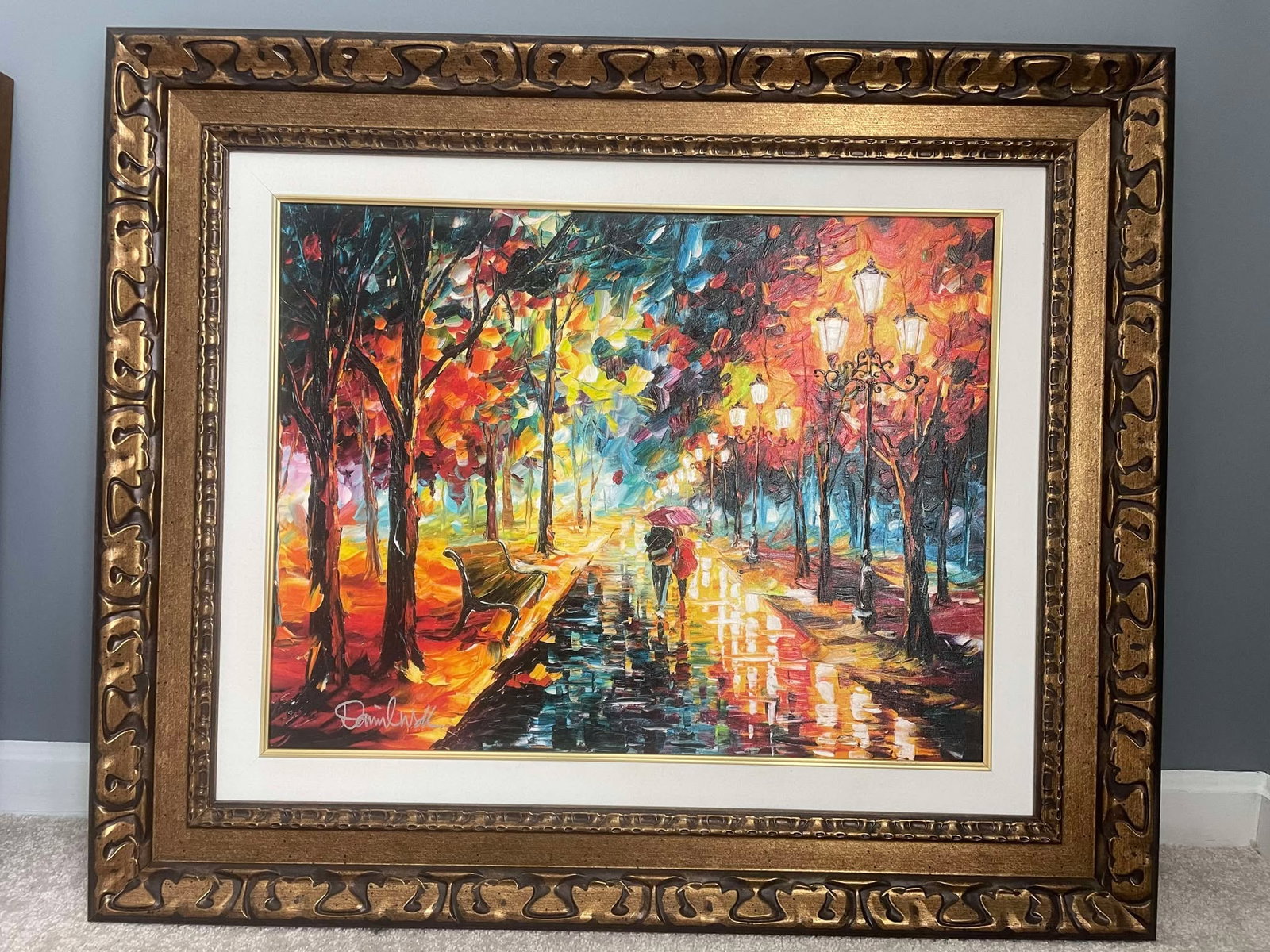 Daniel Wall "Wood Alley": Daniel Wall "Wood Alley" 2017 20" x 15" image size Giclee in color with hand-embellishment on canvas. Hand-signed in pigment lower left by the artist. Gallery framed, COA