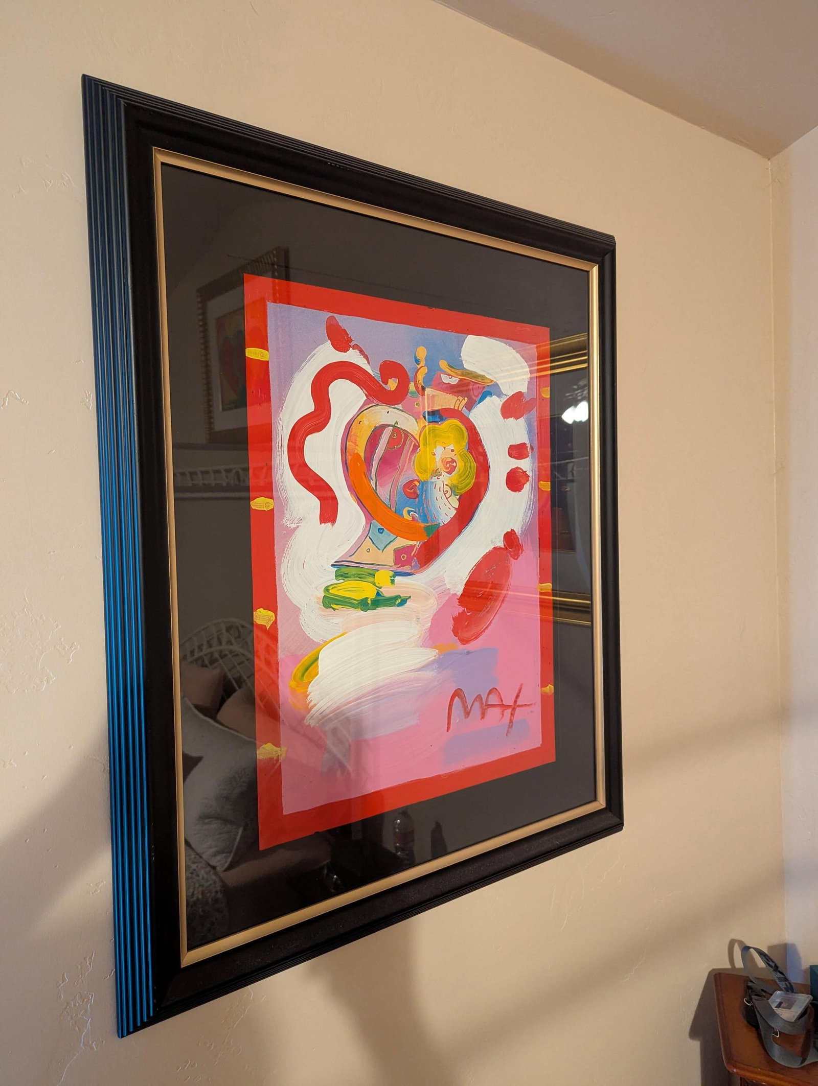 Peter Max - Emerging Market Benefit for Children: Peter Max Emerging Market Benefit for Children. 24" x 18" image size, mixed media painting with acrylic and offset tithography on paper. Signed in actylic. A unique variation. Gallery framed, COA, App