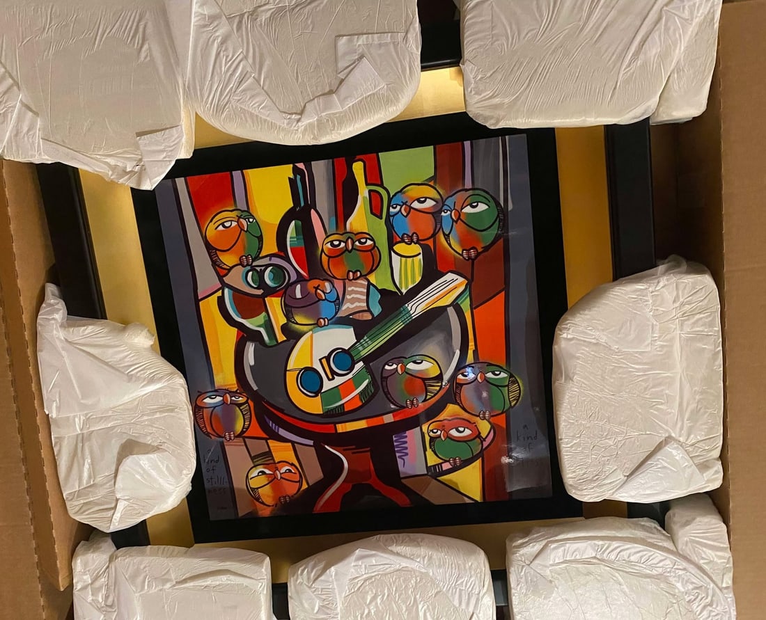 David Le Batard (as Lebo) "A Kind of Bliss: David Le Batard (as Lebo) "A Kind of Bliss" 2021 17" x 17" image size caldograph (digital multiple through dye-sublimation on wood). Hand-signed by the artist. Gallery framed, COA, Appraisal.