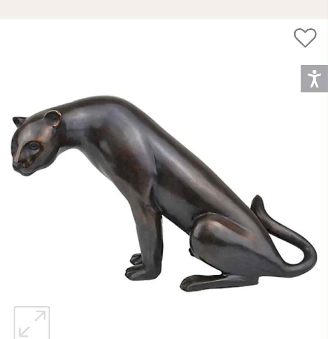 Cheetah statue: Loet Cheetah Statue 18"h x 12"w x 26" long
