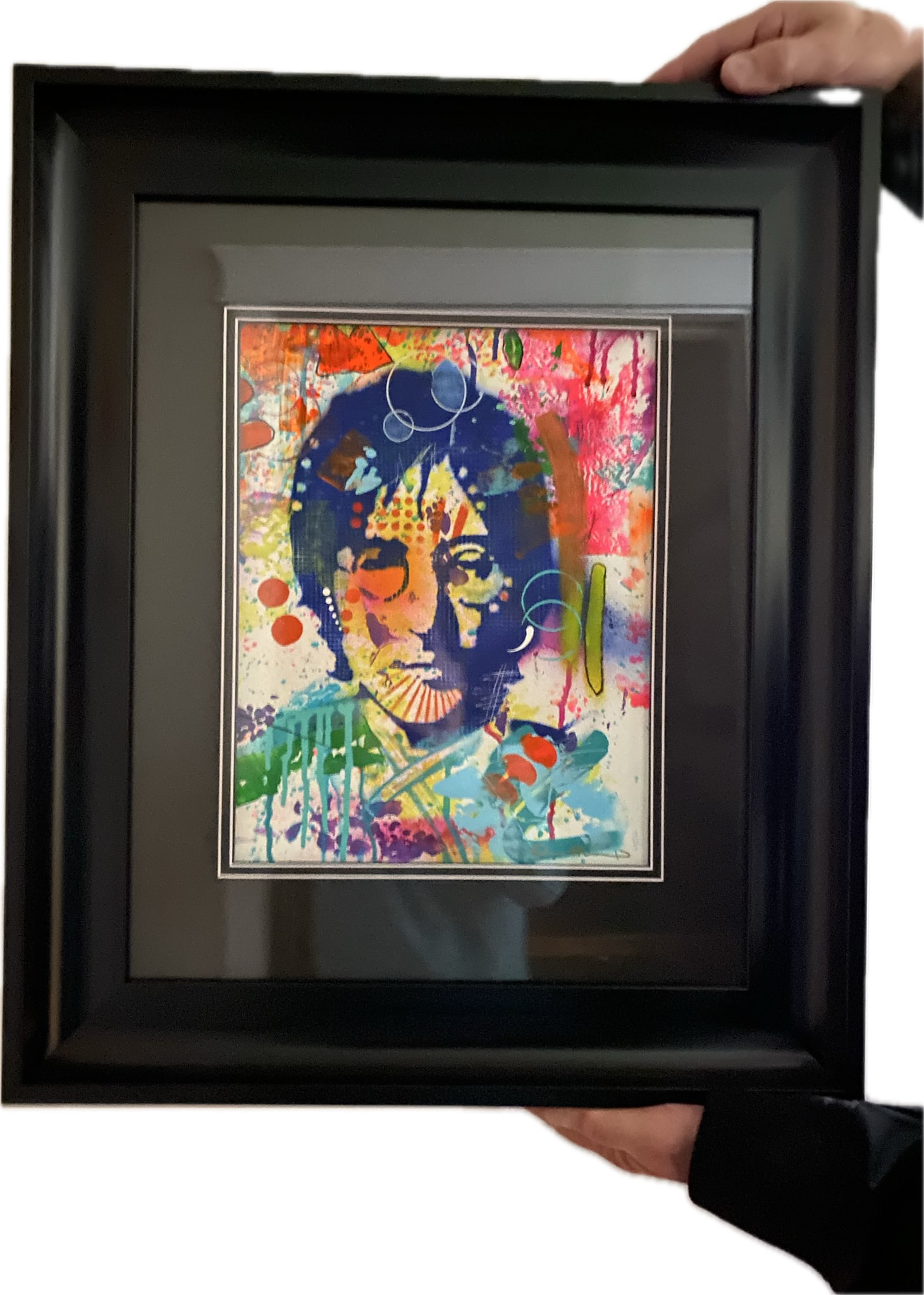 Dean Russo John Lennon: Dean Russo "John Lennon" Original acrylic and spray painting, matted and framed, 21" x 24" framed. All proceeds goto non profit. NSC