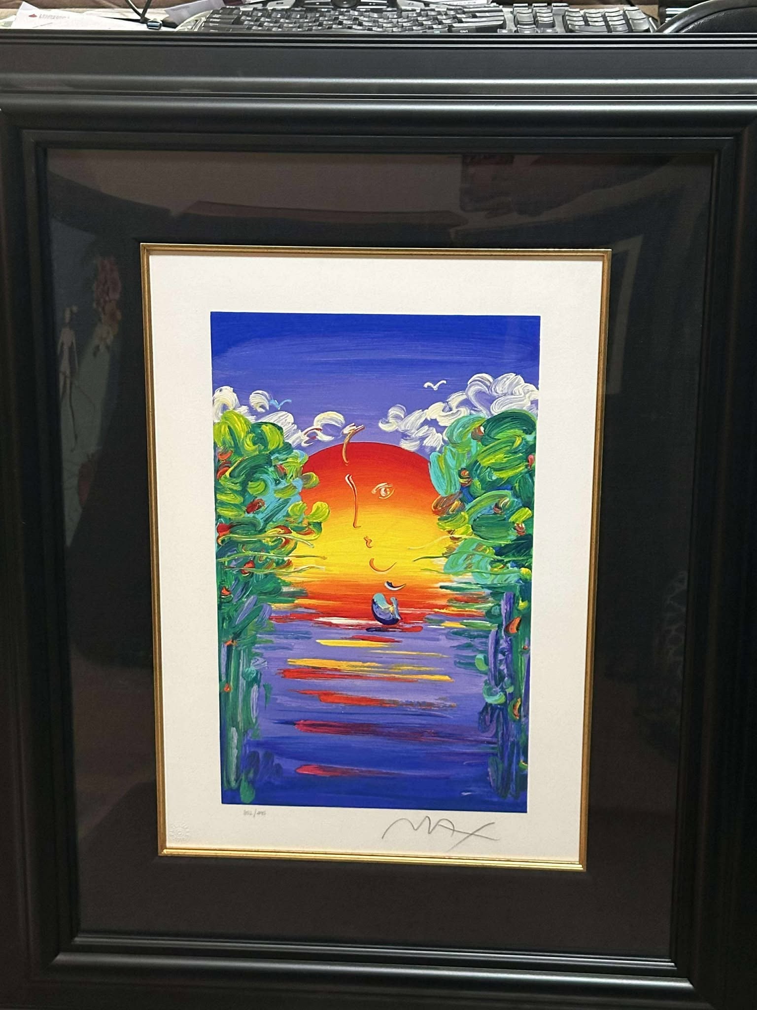 Peter Max Better World: Peter Max "Better World" 2015 16 1/8" x 10" image size Serigraph in color on wove paper. Hand-signed by Peter Max in pencil lower right margin and numbered in Arabic lower left. Gallery framed, COA,