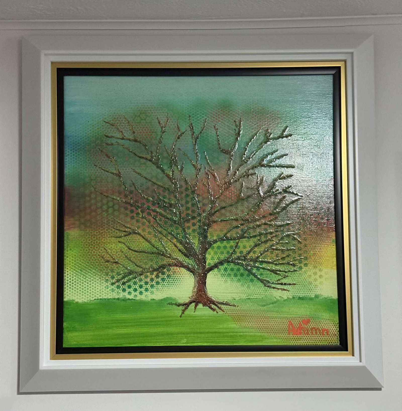 Autumn Deforest Vivid Summber Ver XI num 1: Autmun De Forest "Vivid Summer Ver. XI #1" 2015 24" x 24" image size Acrylic painting on canvas. Hand-signed in pigment lower right by the artist. Signed and dated on the verso. The artist had placed 