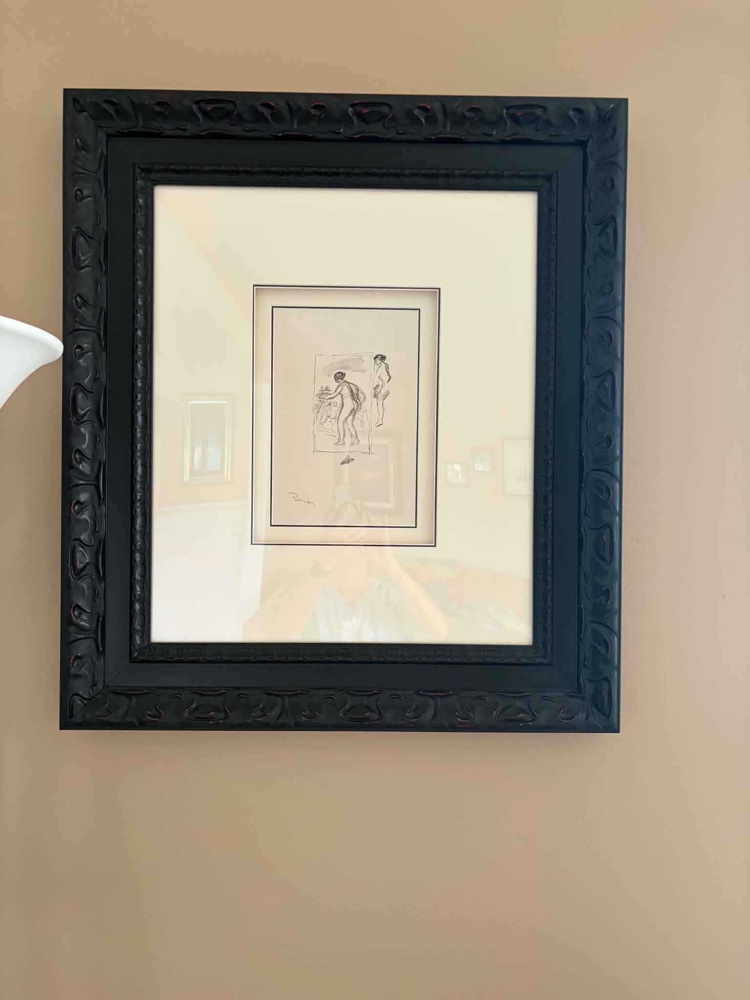 Pierre Auguste Renoir Femme au cep de vigne, 4e vatiante: Pierre-Auguste Renoir "Femme au cep de vigne, 4e variante" from "Douse lithographies originales de Pierre-Auguste Renoir" 1904 5 3/16" x 3 7/8" image size Lithograph on wove paper. Signed in the