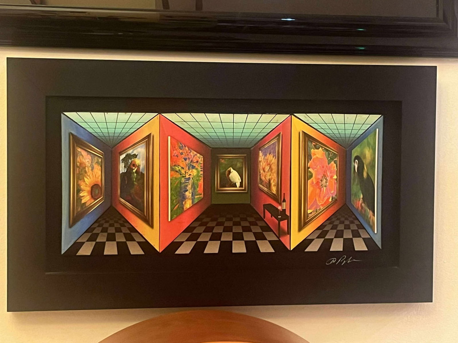 Dominic Pangborn Tropicana Art in Motion: Dominic Pangborn (Tropicana Art in Motion) 12" x 24" image size. Three dimensional consiting of giclee on canvas hand assembled on cardstock elements mounted on 3 dimensional board structure. Hand