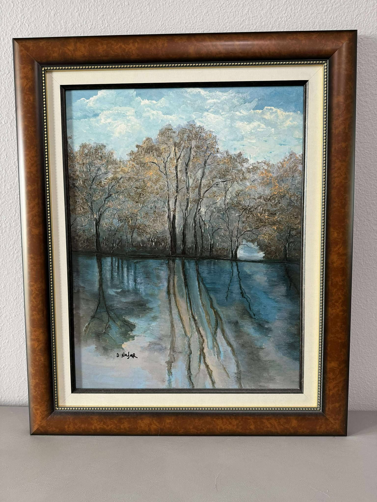 David Najar Gray Shadows: David Najar "Gray Shadows" 2019 24 5/8" x 19" image size Giclee with hand-embellishment on canvas. Hand-signed in ink lower left by the artist. Gallery framed, COA, Appraisal. MM