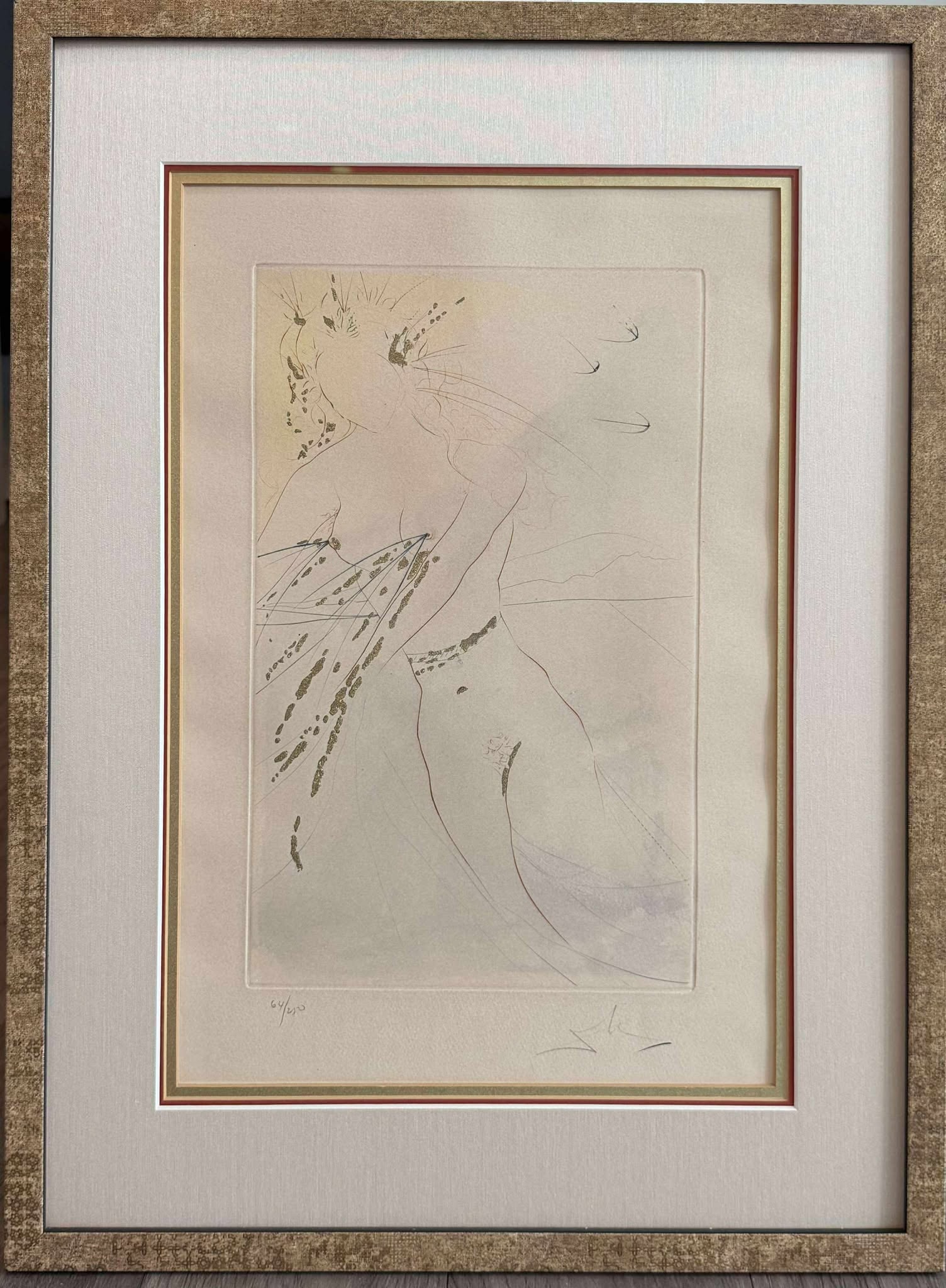 Salvador Dali Thou Art All Faire My Love: Salvador Dali "Thou Art All Faire, My Love" from the 1971 "Song of Songs of Solomon Portfolio" by Salvador Dali, etching on paper titled signed in pencil lower right and numbered lower left 64/250.