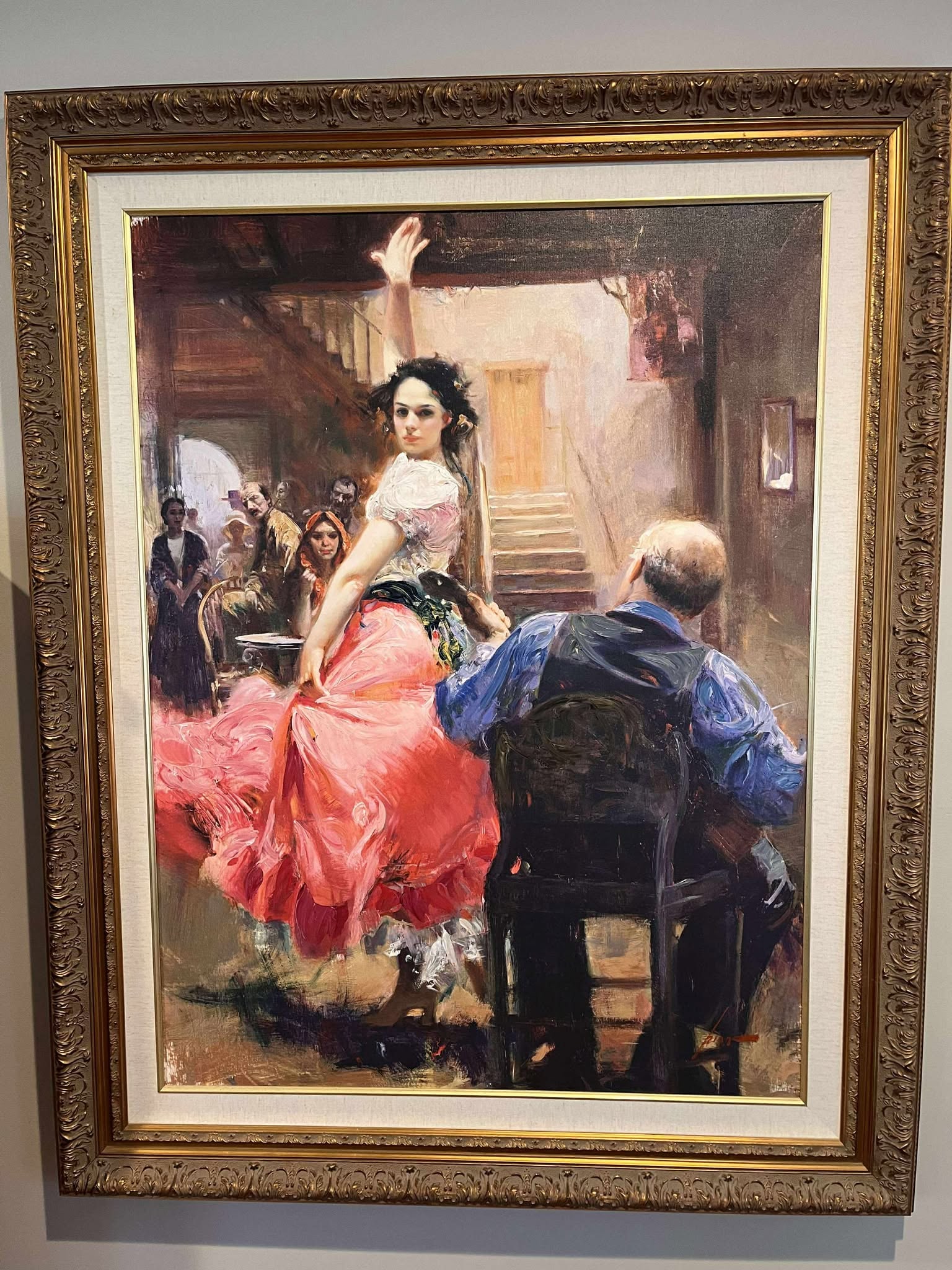 Pino Gypsy Dancer: Pino "Gypsy Dancer" 2010 40" x 30" image size Hand embellished giclee on canvas. Hand signed by the artist. Gallery framed, COA. DS