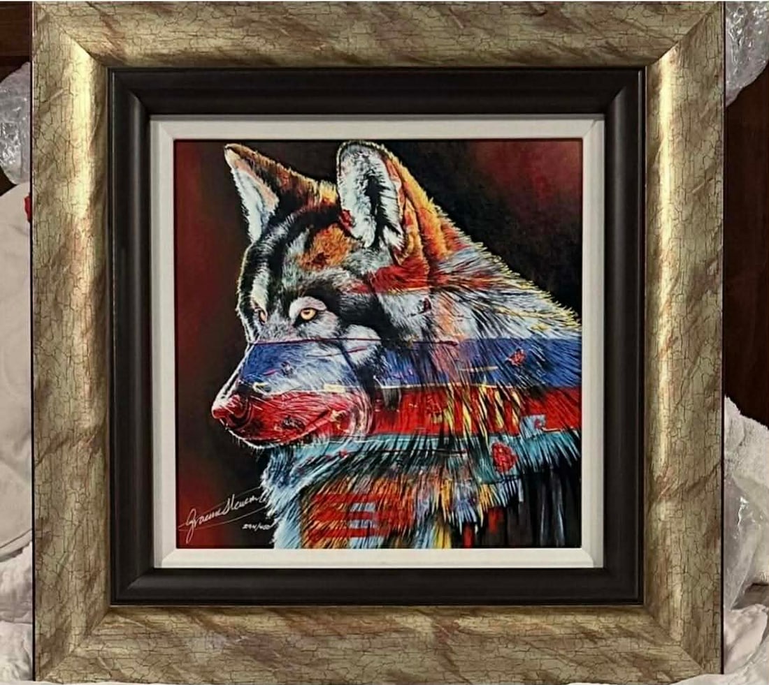 Graeme Stevenson Rainbow Eyes: Graeme Stevenson "Rainbow Eyes" 2016 13 1/2" x 13 1/2" image size Digital multiple on aluminum through dye sublimation. Hand-signed in ink by the artist. Gallery framed, appraisal. CMK