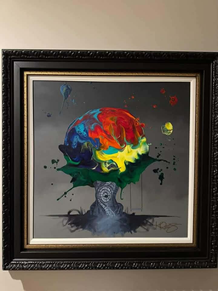 Kre8 Tree of Life: Kre8 "Tree of Life" 2022 30" x 30" image size Acrylic painting on canvas. Hand signed in pigment by the artist. Gallery framed, COA, Appraisal. BS