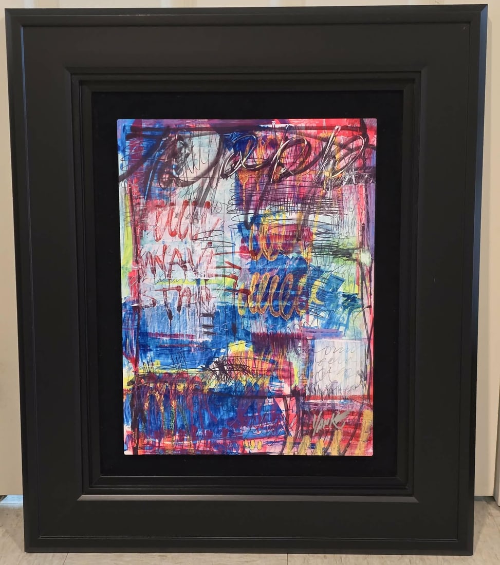 Tim Yank Public, Private and You: Tim Yanke "Public, Private and You" 18" x 13 1/2" image size. Caldograph (digital multiple through dye-sublimation on wood). Hand signed by artist. Gallery Framed. Appraisal. JH