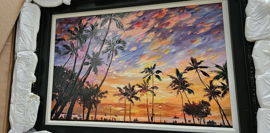 Daniel Wall Sunny Beach Unique: Daniel Wall "Sunny Beach" 2023 20" x 30" image sizeOil Painting on canvas. Hand-signed in pigment upper left by the artist. Titled and dated on the verso. A Unique work. This work in was used as the