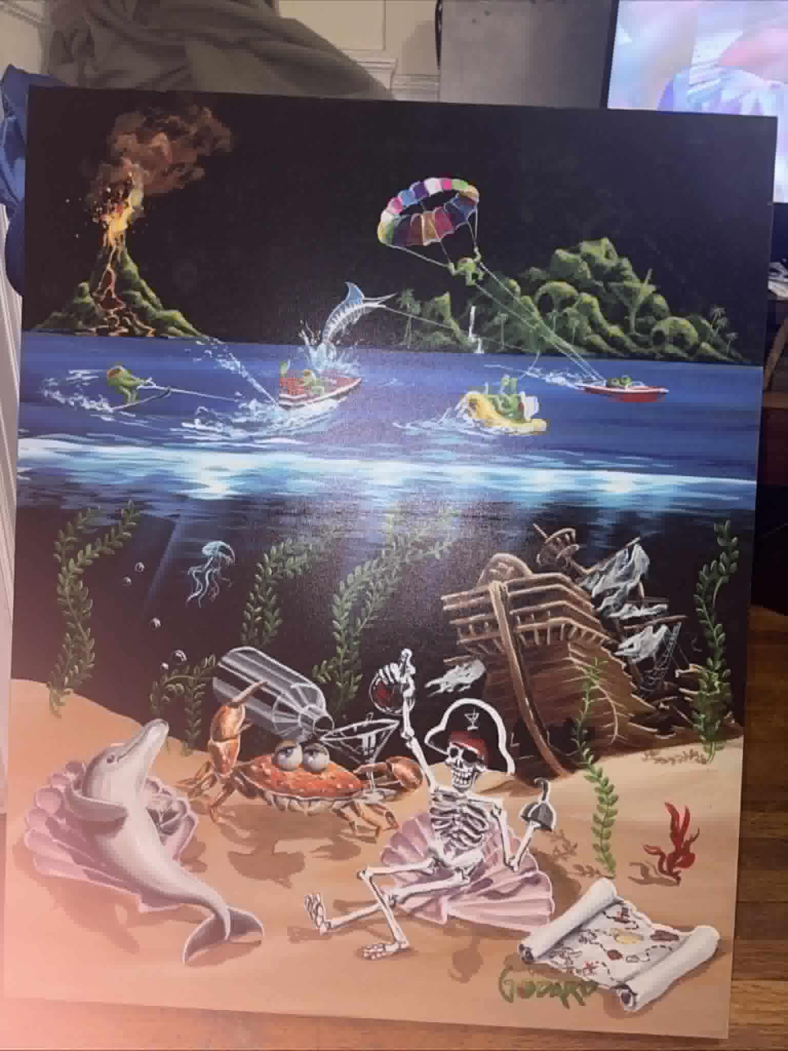 Michael Godard Sand Bar 2: Michael Godard "Sand Bar 2" giclee on canvar gallery wrapped no paperwork not framed, LL