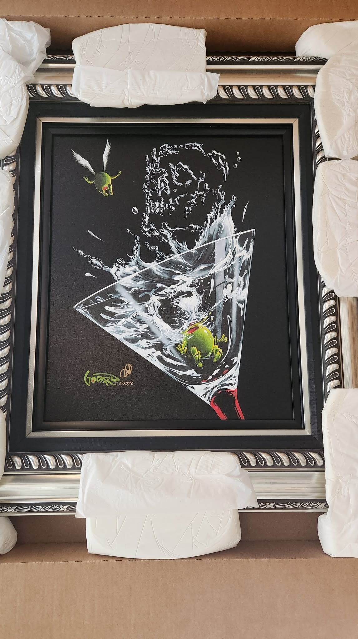 Michael Godard Splash: Michael Goddard "Splash" 20" x 16 1/2" image size. Giclee in color with hand embellishments on canvas. Hand signed by artist. Gallery framed. COA. Appraisal. KN