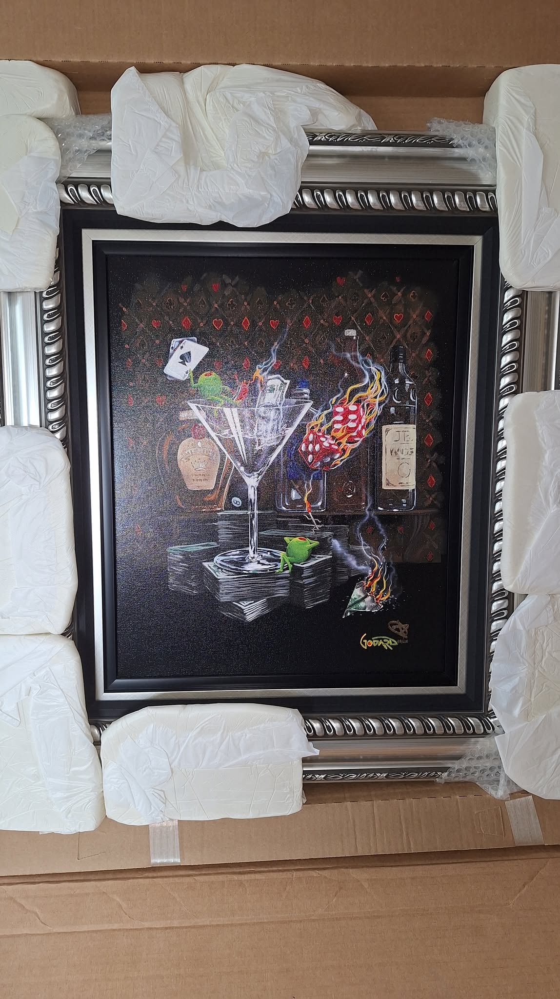 Michael Godard The Heat of the Win: Michael Godard "The Heat of the Win" 2022 21" x 17 1/8" image size Giclee in color with hand embellishment on canvas. Hand-signed by the artist. Gallery framed, COA, Appraisal. KL