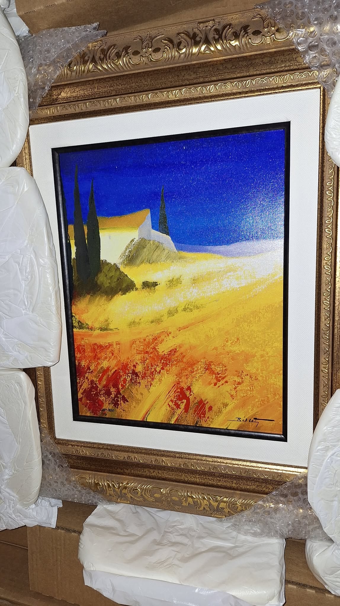 Emile Bellet Mas Provencal: Emile Bellet "Mas Provencal" 2021 14" x 11 1/8" image size Giclee in color on canvas with printed signature. Gallery framed, COA, Appraisal. KL