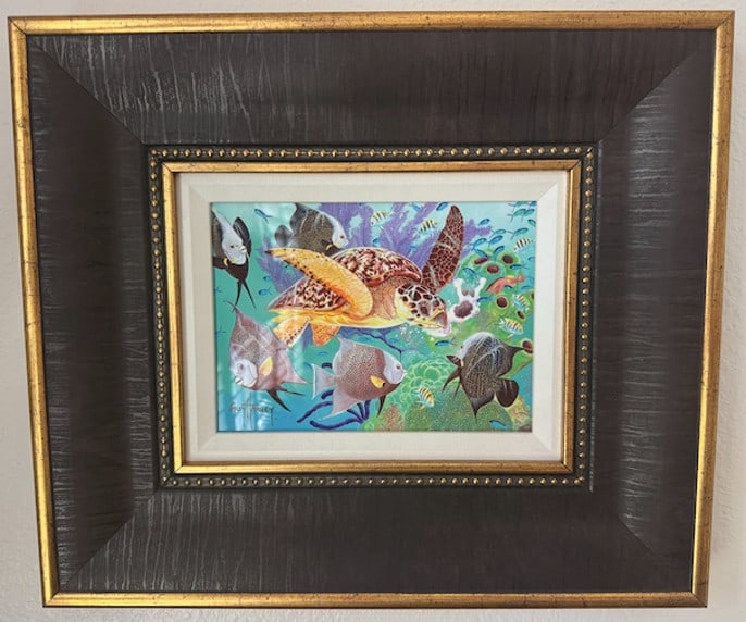 Guy Harvey Full House: Guy Harvey "Full House" 2016 6 1/4" x 8 1/2" image size Digital multiple on aluminum through dye sublimation. Hand-signed by the artist. Gallery framed, COA, Appraisal. JS