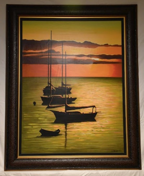 Igor Medvedev Silhouettes: Igor Medvedev "Silhouettes" 2005 36 1/2" x 27 3/4" image size Serigraph in color on canvas. Signed in ink and numbered on verso. Gallery framed, COA, Appraisal. JS