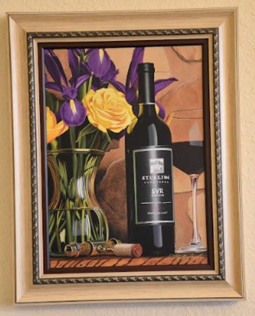 Scott Jacobs Vintners Reserve: Scott Jacobs "Vintner's Reserve" 2007 25 7/8" x 18 13/16" image size Giclee in color on canvas. Signed and numbered. Gallery framed, COA, Appraisal. JS