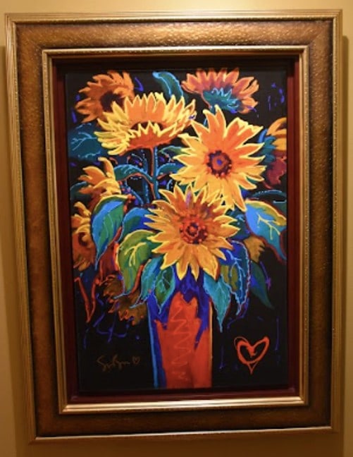 Simon Bull Place in the Sun: Simon Bull "Place in the Sun" 2013 26" x 18" image size Hand-embelished giclee on canvas. Hand-signed in ink by the artist. Gallery framed, COA, Appraisal. JS