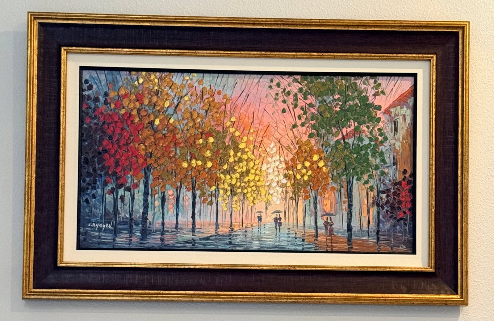 Slava Ilyayev Rainy Day Ver XVII: Slava Ilyayev "The Rainy Day Ver. XVII" 2025 15" x 27 5/8" image size Digital multiple on wood with archival UV ink and hand embellishment. Hand-signed by the artist. Gallery framed, COA, JK