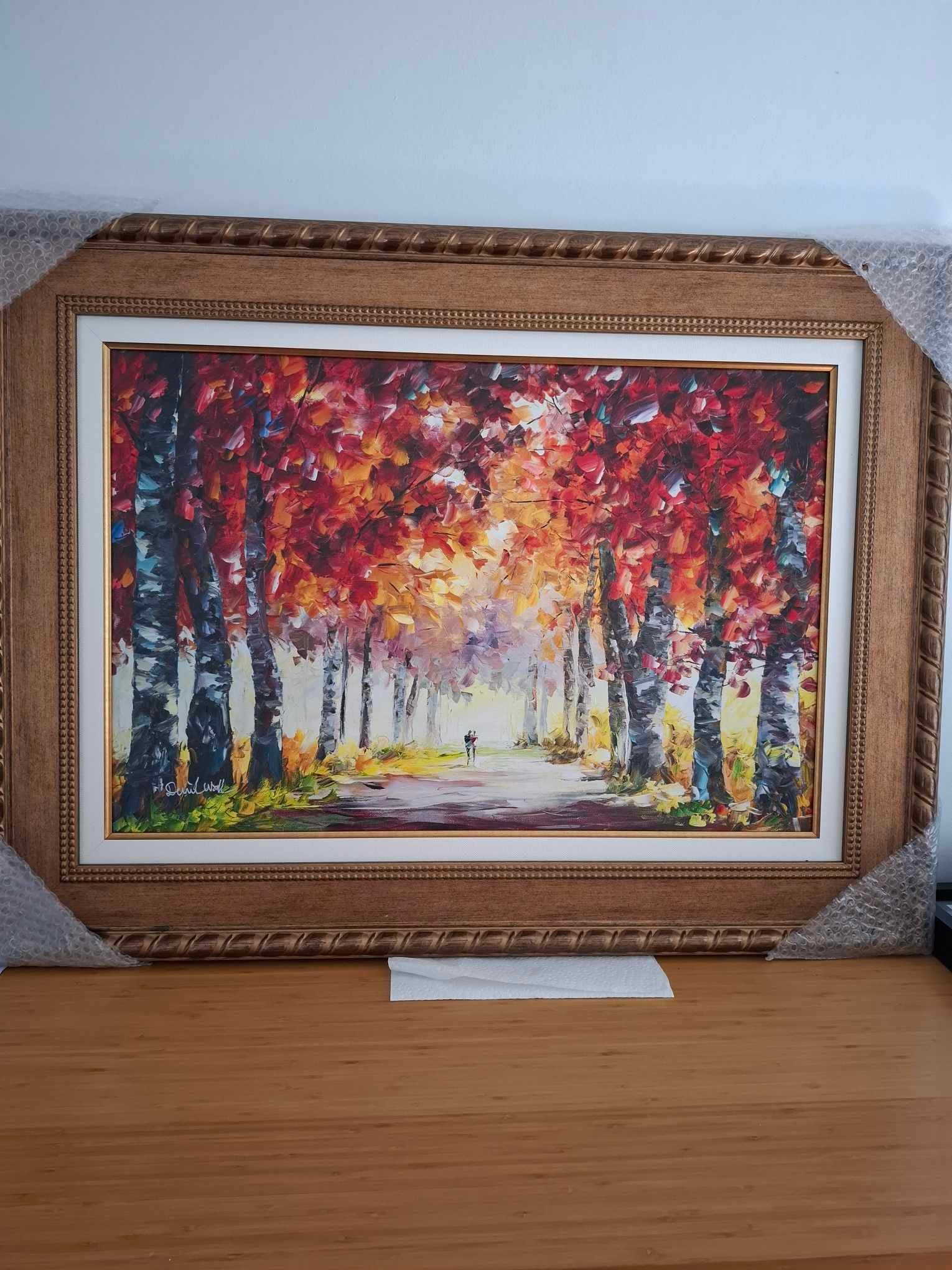 Daniel Wall Sweet Autumn: Daniel Wall "Sweet Autumn" 2020 20" x 30" image size Giclee in color with hand-embellishment on canvas. Hand-signed in pigment by the artist. Gallery framed, COA, Appraisal. NA