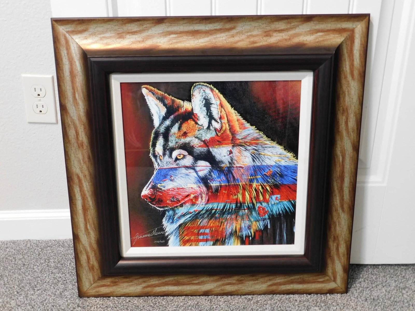 Graeme Stevenson Rainbow Eyes: Graeme Stevenson "Rainbow Eyes" 2016 13 1/2" x 13 1/2" image size Digital multiple on aluminum through dye sublimation. Hand-signed in ink by the artist. Gallery framed, appraisal. BH
