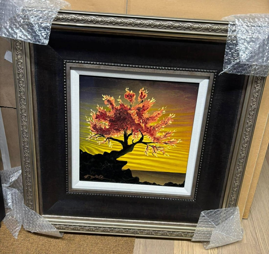 Matt Beyrer Lavender Dreams: Matt Beyrer "Lavender Dreams" 2018 12" x 12" image size Oil painting on on wood. Hand-signed in pigment by the artist. Dated and signed on the verso. A Unique work. Gallery framed, COA, Appraisal. GU