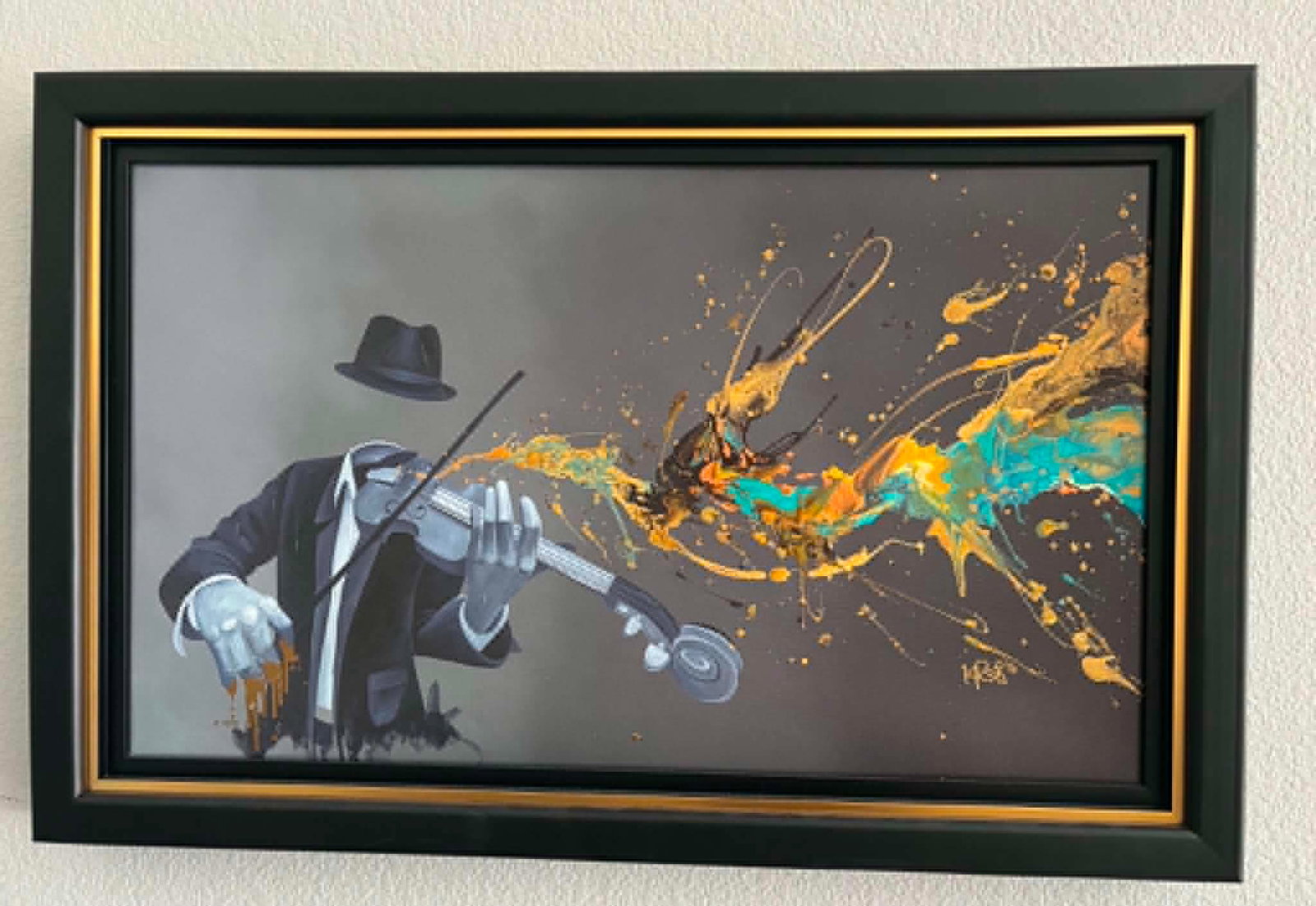 Kre8 Divine Rhythm: Kre8 "Divine Rhythm" 2021 17 3/8" x 29" Image size Giclee in color with hand-embellishments on canvas. Hand-signed by the artist. Gallery Framed, COA, Appraisal EB