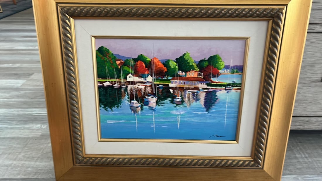 Alex Pauker Summer Day: Alex Pauker "Summer Day" 2005 11 3/8" x 14 1/2" image size Deluxe hand-embellished serigraph in color on linen. Signed nad numbered in pencil by the artist. Gallery framed, COA, Bg