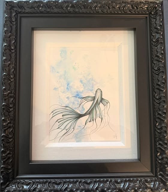 Alexa Jacobs Tropical Vacation: Alexa Jacobs "Tropical Vacation" 2023 12" x 9" image size Watercolor on paper. Hand-signed in pigment lower right by the artist. Titled, dates and signed on the verso. A unique work. Gallery framed,