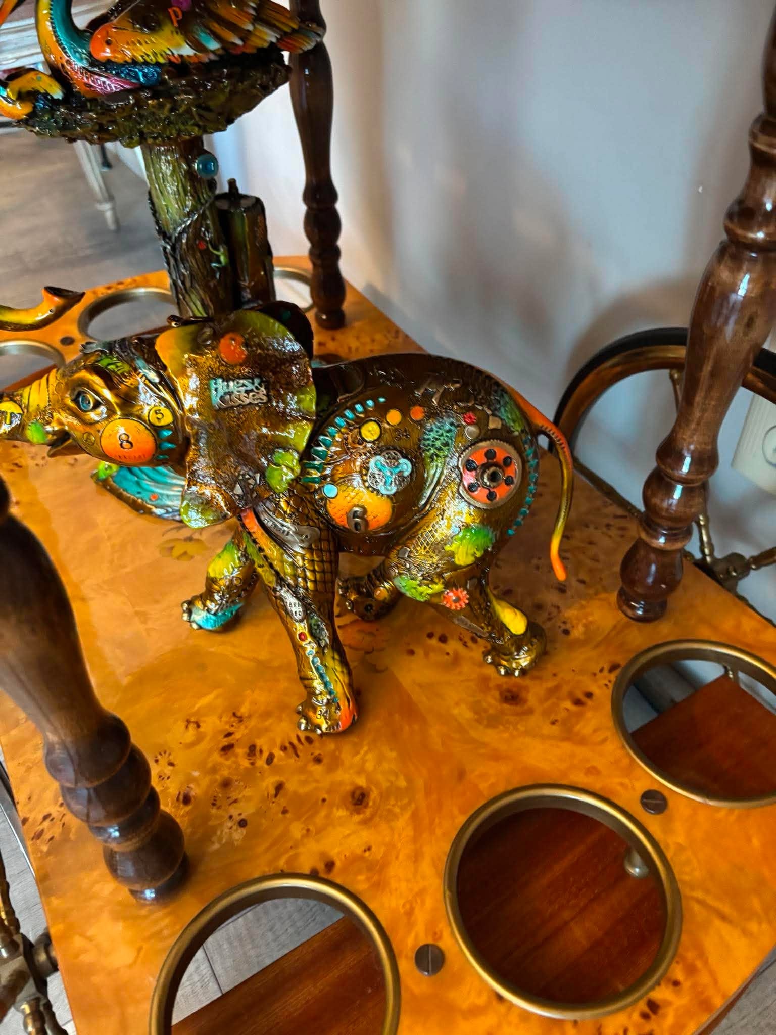 Nano Lopez Bobby: Nano Lopez "Bobby (elephant)" 2010 10" x 13" x 5" Bronze Sculpture with hand-applied patina. Signature stamped. COA, Appraisal JLT