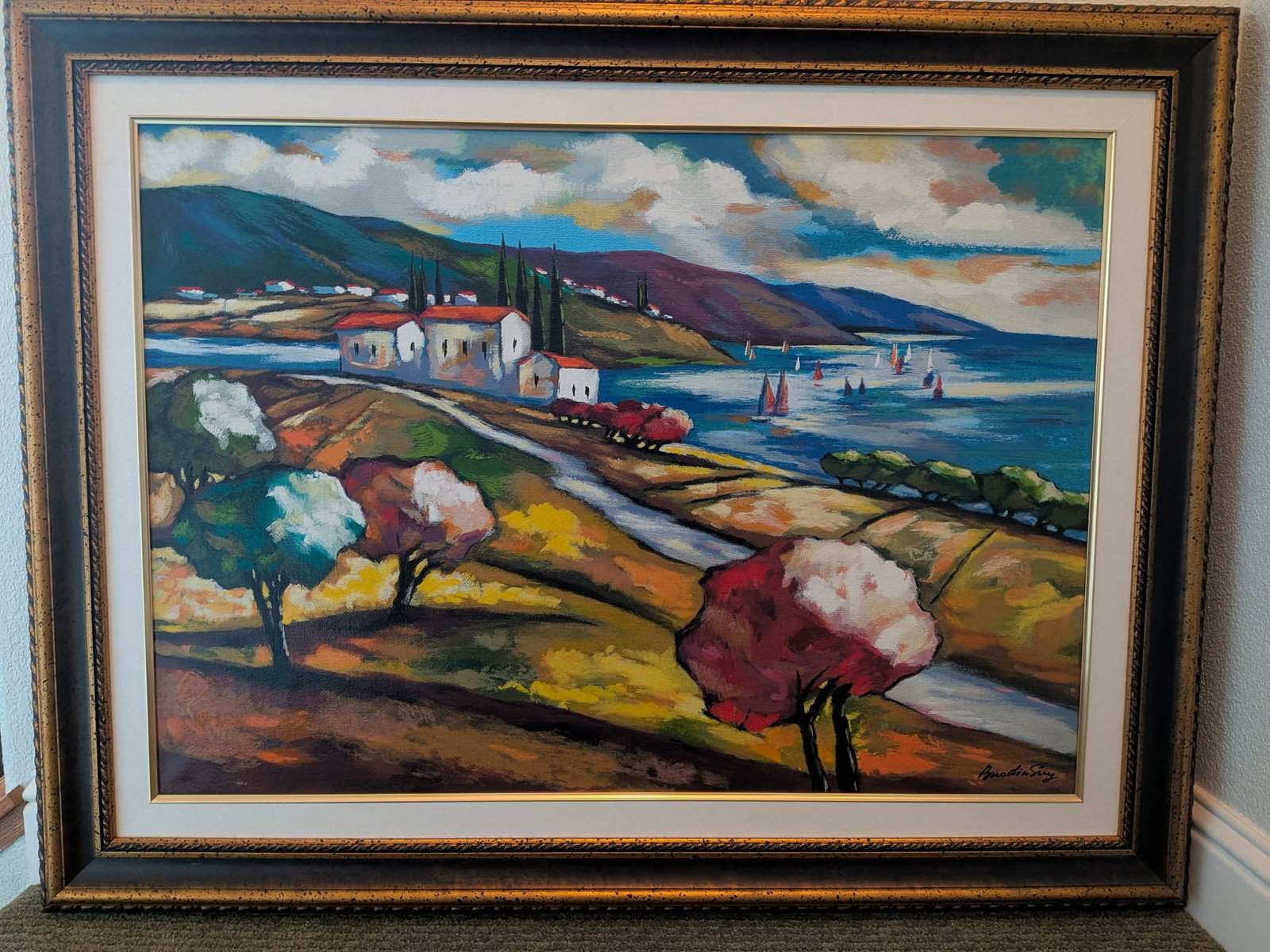 Slave Brodinsky Cotton Candy Clouds: Slava Brodinsky "Cotton Candy Clouds" 2007 27 1/8" x 38 1/4" image size Embellished serigraph in color on canvas. Signed in ink lower right and numbered on the verso. Gallery framed, COA, Appraisal. R