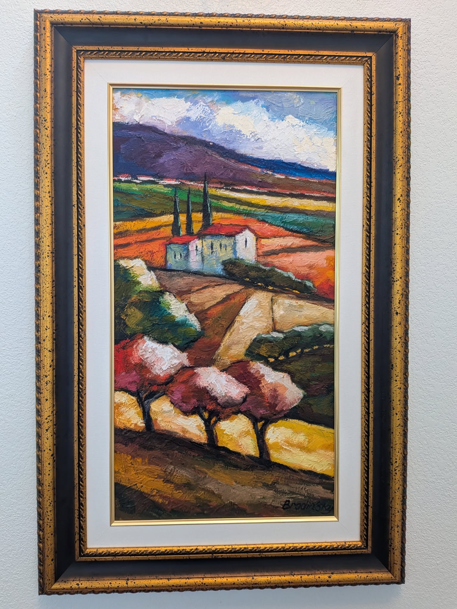 Slava Brodinsky Here and Now: Slava Brodinsky "Here and Now" 2008 29 1/2" x 15 1/2" image size oil painting on canvas. Signed in pigment lower right. A unique work. Gallery framed, COA, Appraisal RS