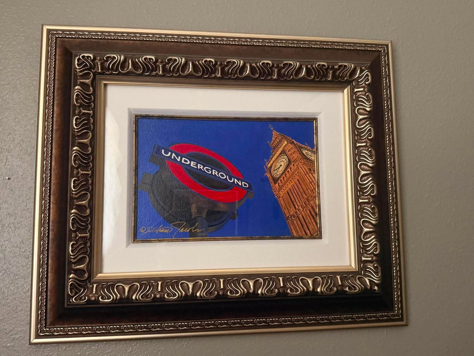 Scott Jacobs Under Ben: Scott Jacobs "Under Ben" 2015 8 1/4" x 12 5/8" image size Acrylic painting on paper. Hand-signed in ink lower left by the artist. Signed, titles, and dated on the verso. A Unique work. Gallery framed,