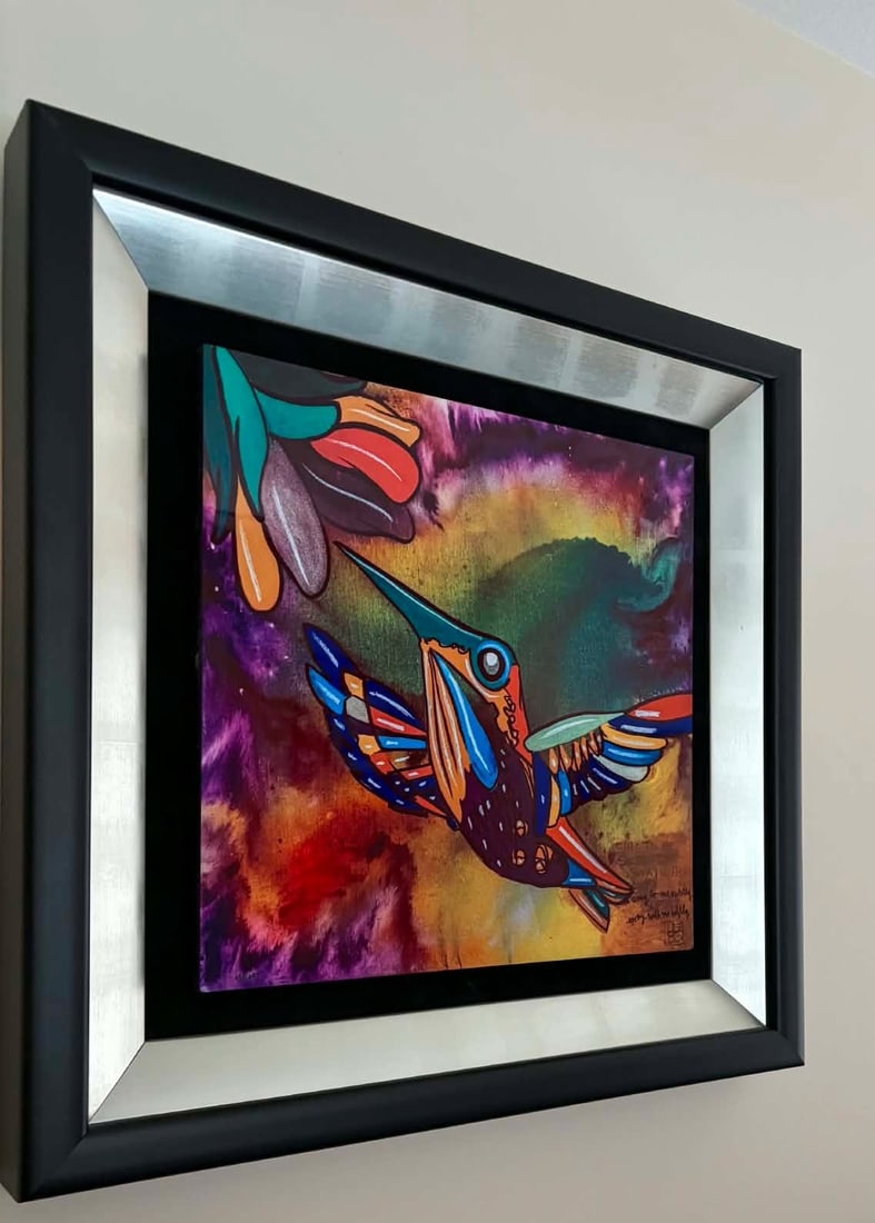 David Le Batard (as Lebo) Sing To Me Sweetly, Sway with Me Softly: David Le Batard (as Lebo) "Sing To Me Sweetly, Sway With Me Softly" 2019 17" x 17" image size Caldograph (digital multiple through dye-sublimation on wood) hand-signed in pigment lower right by the ar