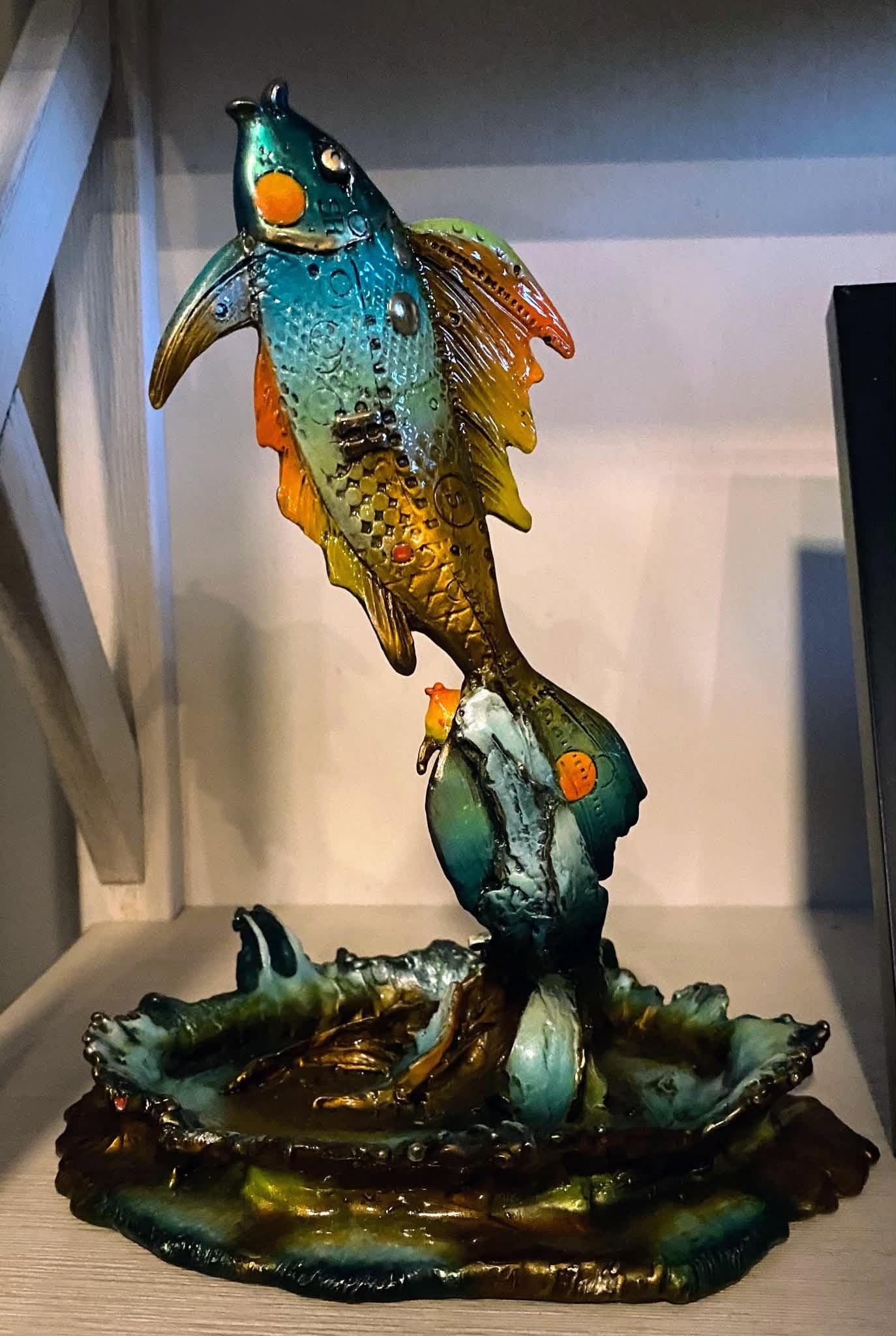 Nano Lopes Water Day: Nano Lopez "Water Day" 2014 9 1/2" x 8" x 6 1/2" Bronze sculpture with hand-applied patina, Signature stamped. Appraisal AM