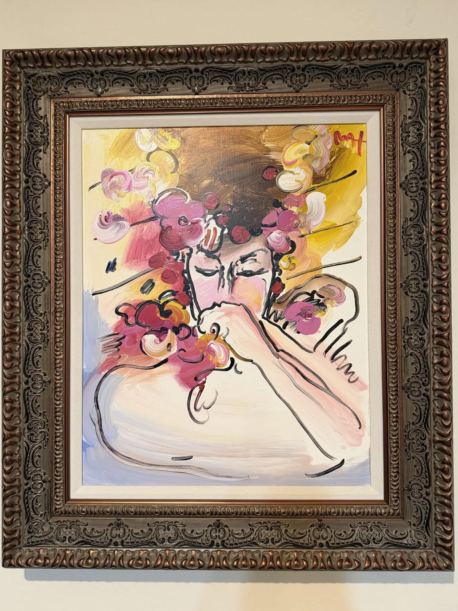Peter Max Suzin Ver VIII num 16: Peter Max Suzin Ver Viii #16" 2014 23 3/4" x 19" image size Acrylic painting on canvas. Hand-signed in pigment upper right by the artist. A unique work. Gallery framed, Appraisal. AM