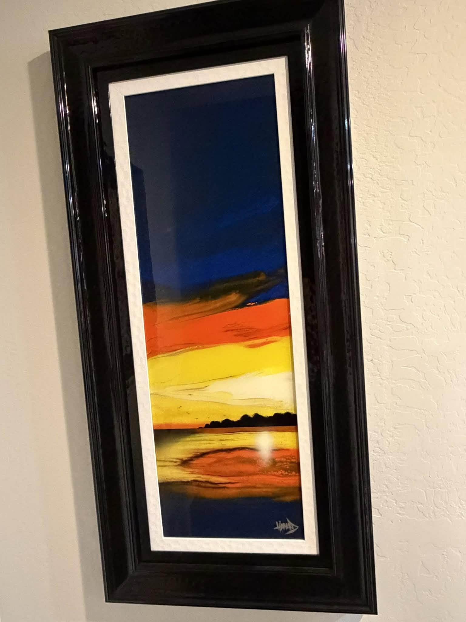 Ashton Howard Last Light: Ashton Howard "Last Light" 2019 36" x 12" image size Acrylic painting on board. Hand-signed in pigment lower right by the artist. Signed on the verso. A unique variation work. Gallery framed, Appraisa