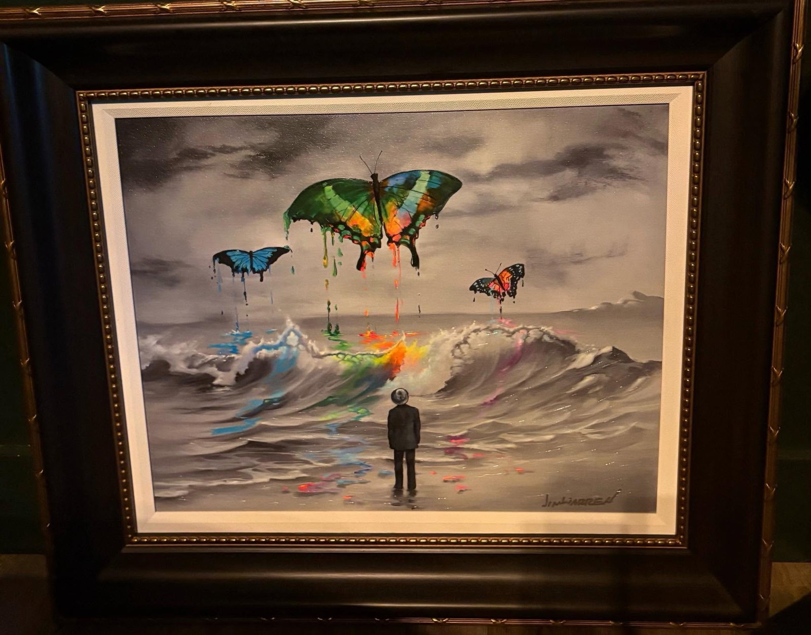 Jim Warren Warrens Wonder World: Jim Warren "Warren's Wonder World" 2023 17 5/8" x 22" image size Giclee in color with hand-embellishment on canvas. Hand-signed by the artist. Gallery framed, COA, Appraisal. MM
