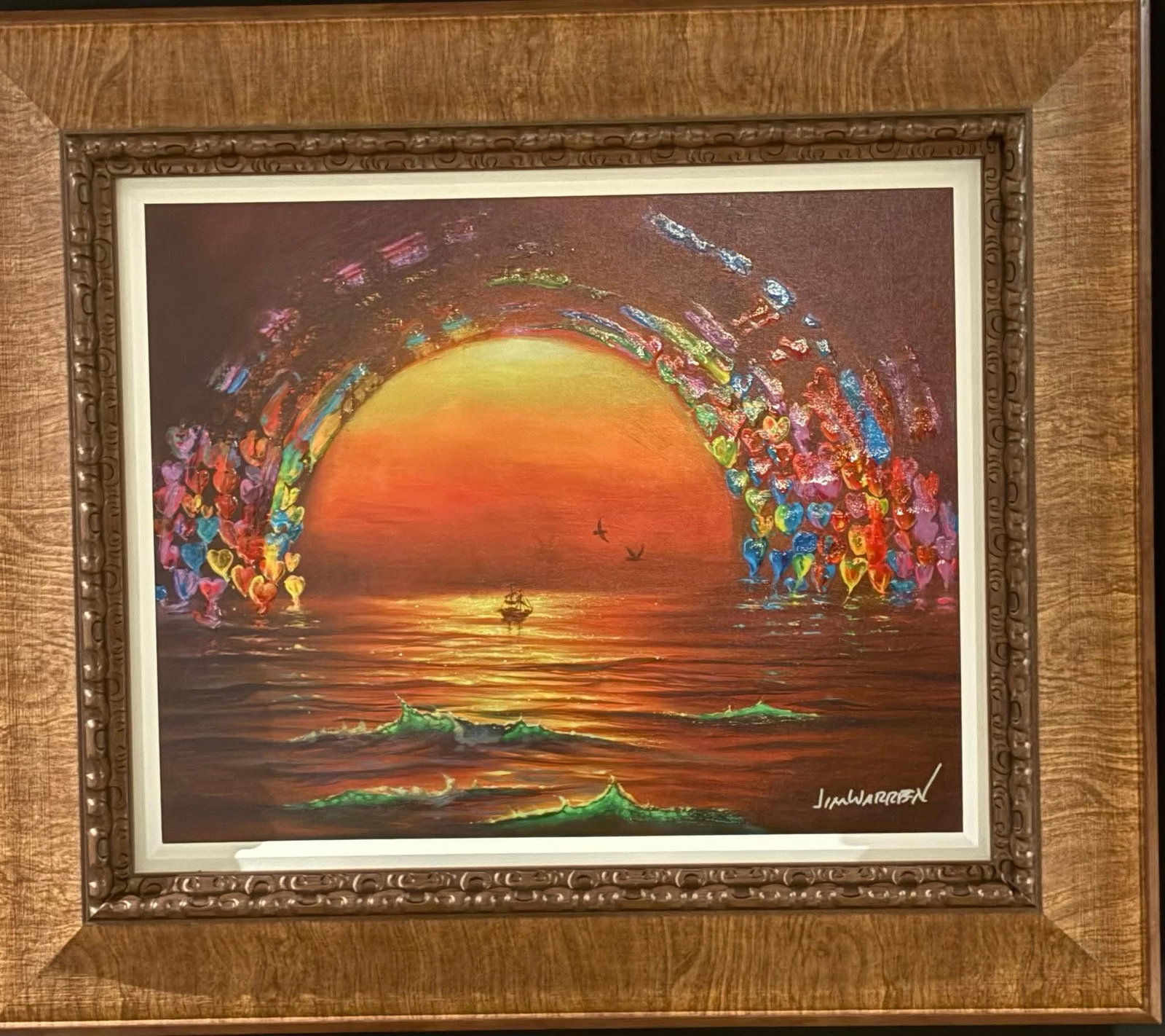 Jim Warren It's a New Day - It's a New World: Jim Warren "It's a New Day - It's A New World" 2023 17 5/8" x 22" image size Giclee in color with hand-embellishment on canvas. Hand-signed by the artist. Gallery framed, COA, Appraisal. MM