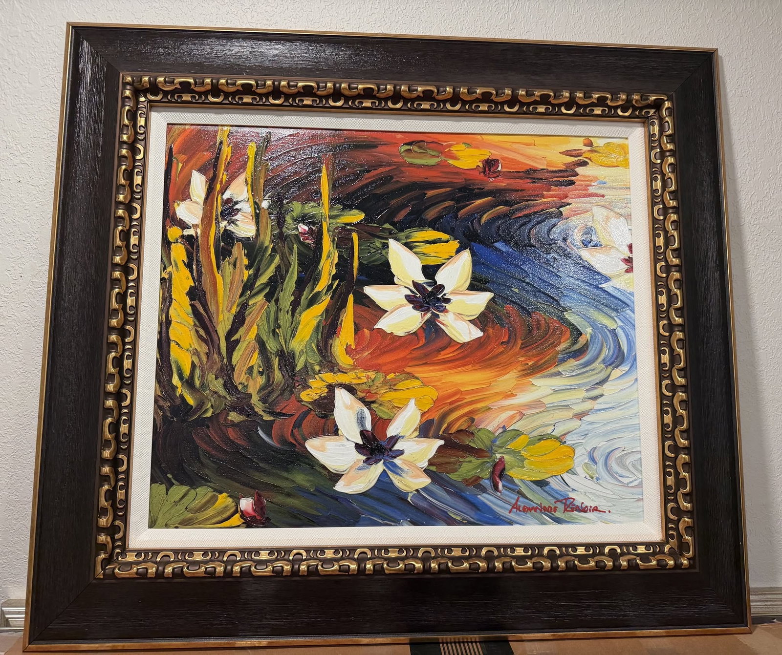 Alexandre Renoir Reeds and Pond at Sunset Series (1 of 3)