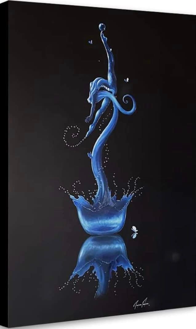 Benjamin Lerman Water Dancer: 20" x 60" LE Print #11/100 Hand signed Retouched and numbered by the artist Commissioned by Cirque du Soleil, imagined by One Night for One Drop in 2018. This image is meant to encapsulate the