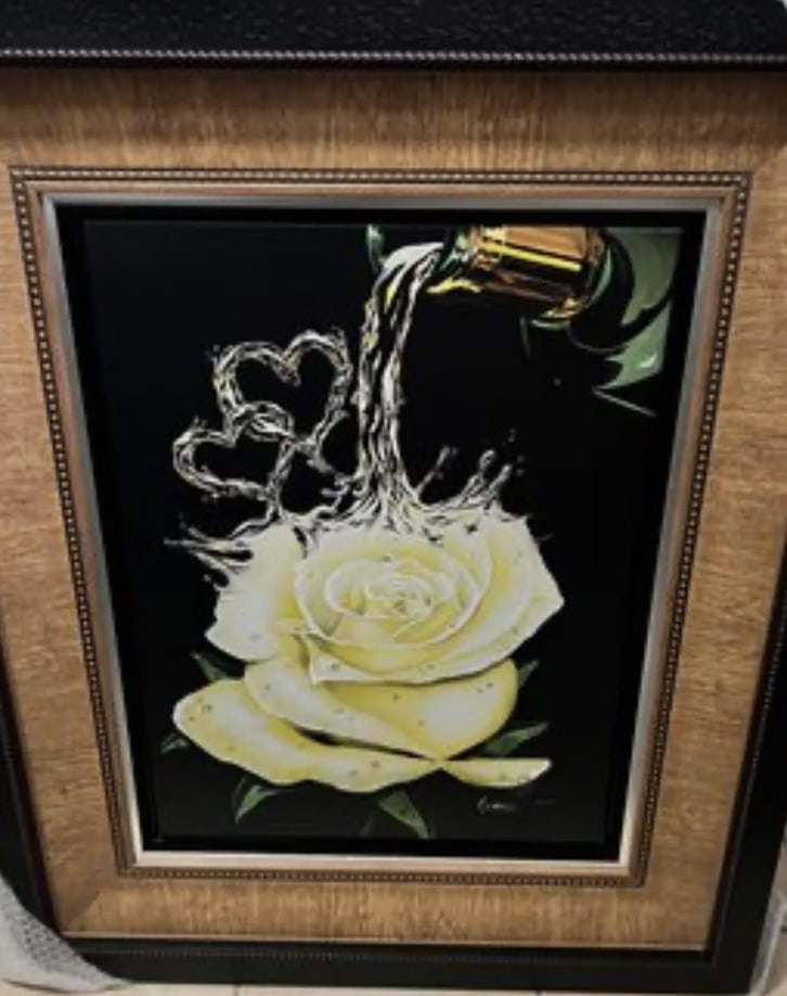 Michael Godard White Wine: Michael Godard, "White Wine" 2018, 23 1/4" x 17 1/2" (Image Size) Giclee in color with hand-embellishment on canvas. Hand-signed in ink lower right by the artist.